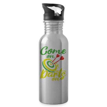 Club de sport de fléchettes, jeu de fléchettes, fléchettes de sport Pfeil - Gourde avec paille intégrée - argent clair - Droite