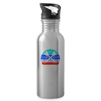Club de sport de fléchettes, jeu de fléchettes, fléchettes de sport Pfeil - Gourde avec paille intégrée - argent clair - Droite