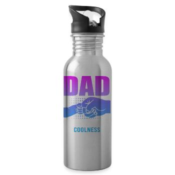 Super papa, papa, meilleur papa Fête des pères - Gourde avec paille intégrée - argent clair - Droite