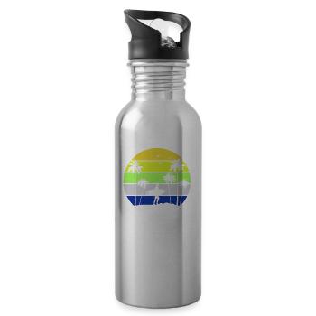 Surf, kitesurf, wakeboard, beach surfers - Gourde avec paille intégrée - argent clair - Droite