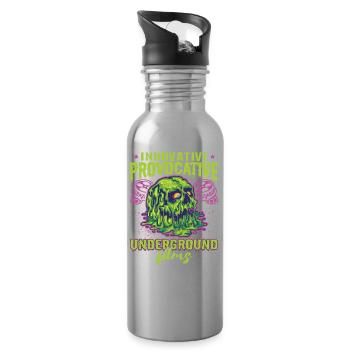 Underground Film, Independent Cinema, Horror - Trinkflasche mit integriertem Trinkhalm - Lightsilver - Rechts