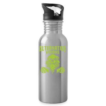 Underground Film, Independent Cinema, Horror - Trinkflasche mit integriertem Trinkhalm - Lightsilver - Rechts