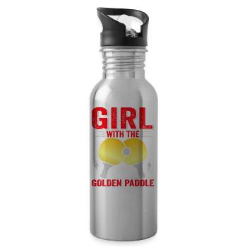 Tenue de Joueur Fille Femmes Dames! Ping-pong - Gourde avec paille intégrée - argent clair - Droite