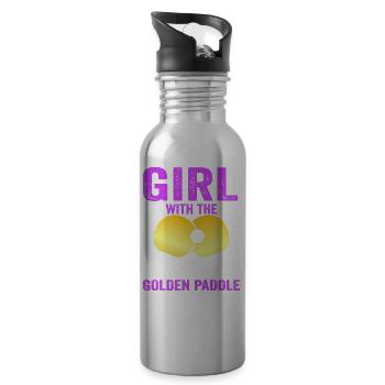 Tenue de Joueur Fille Femmes Dames! Ping-pong - Gourde avec paille intégrée - argent clair - Droite