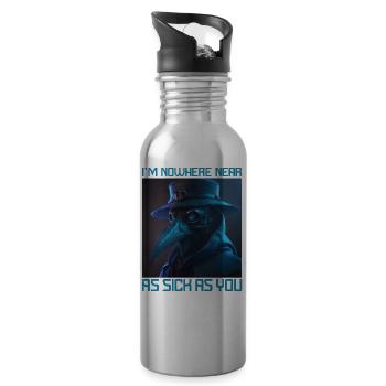 Horror Plague Doctor Film Festival Halloween Zombie - Water bottle with straw - silver - Right
