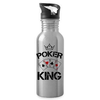 Roi du poker 1 - Gourde avec paille intégrée - argent clair - Droite
