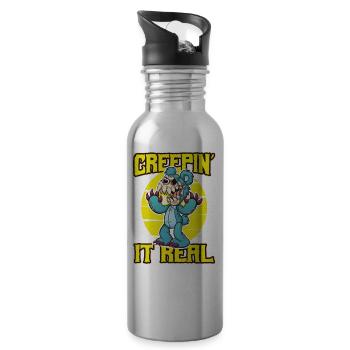 Horror Clown Horrorfilm Filmfestival + Halloween - Trinkflasche mit integriertem Trinkhalm - Lightsilver - Rechts