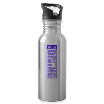 Plongée sous-marine, Plongée sous-marine, Vacances Sea Diver - Gourde avec paille intégrée - argent clair - Droite