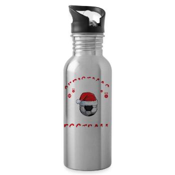 Joueur de football Équipe Club Tenue Noël Amour - Gourde avec paille intégrée - argent clair - Droite