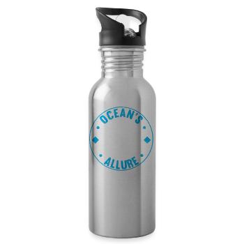 Scuba Diving, Scuba Diving, Holiday Sea Diver - Water bottle with straw - silver - Right