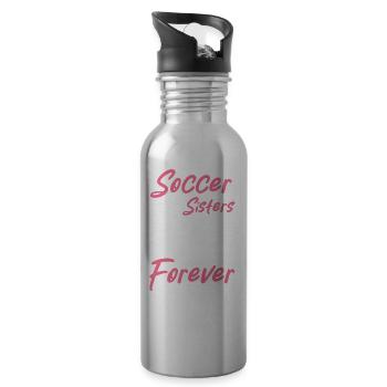 Frauenfußball, Fußball Frauen Soccer Damenfußball - Trinkflasche mit integriertem Trinkhalm - Lightsilver - Rechts