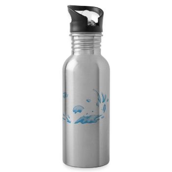 Wassergymnastik Geschenke | Water Aerobics Sport - Trinkflasche mit integriertem Trinkhalm - Lightsilver - Rechts