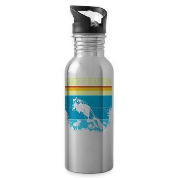 Plongée sous-marine, Plongée sous-marine, Vacances en mer - Gourde avec paille intégrée - argent clair - Droite