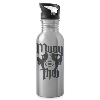 Muay Thai Kickboxing - Water bottle with straw - silver - Right