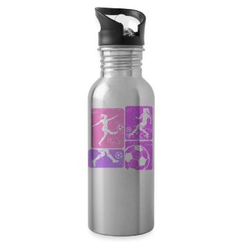 Women's Soccer, Women's Soccer, Women's Soccer - Water bottle with straw - silver - Right
