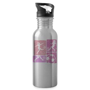 Women's Soccer, Women's Soccer, Women's Soccer - Water bottle with straw - silver - Right