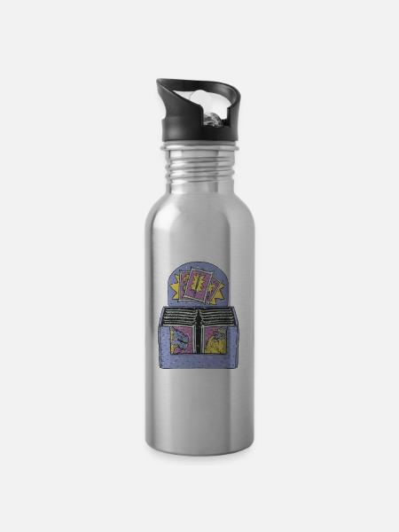 Trading Cards - Trinkflasche mit integriertem Trinkhalm -