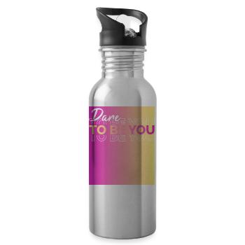 Be you! Self-confidence, positive thinking Motivation - Water bottle with straw - silver - Right