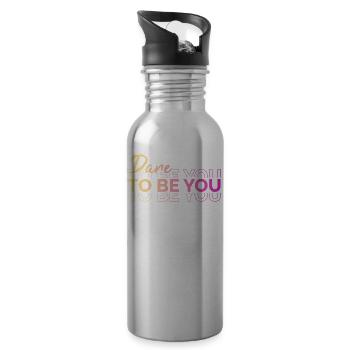 Be you! Self-confidence, positive thinking Motivation - Water bottle with straw - silver - Right
