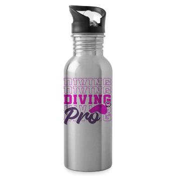 Frauenfußball, Fußball Frauen Soccer Damenfußball - Trinkflasche mit integriertem Trinkhalm - Lightsilver - Rechts