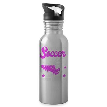 Soccer féminin, Football féminin, Football féminin - Gourde avec paille intégrée - argent clair - Droite