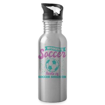 Soccer féminin, Football féminin, Football féminin - Gourde avec paille intégrée - argent clair - Droite