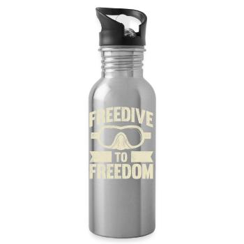 Diving, Apnea Diving, Apnea No Limit Freediving - Water bottle with straw - silver - Right