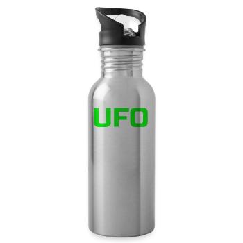 Alien, UFO, UAP, Space, Weltraum Flugobjekt - Trinkflasche mit integriertem Trinkhalm - Lightsilver - Rechts