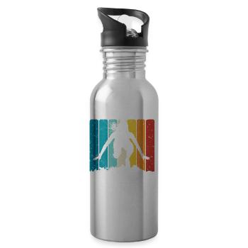 Mud Run Geschenke | Schlammlauf Team Läufer Sport - Trinkflasche mit integriertem Trinkhalm - Lightsilver - Rechts