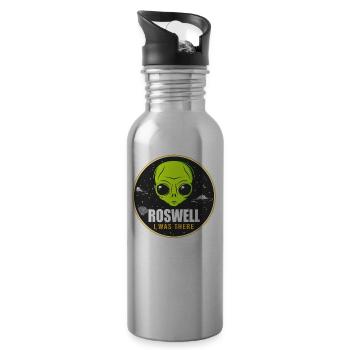 Alien, UFO, UAP, Space, Weltraum Flugobjekt - Trinkflasche mit integriertem Trinkhalm - Lightsilver - Rechts