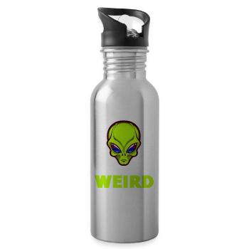 Alien, UFO, UAP, Space, Weltraum Flugobjekt - Trinkflasche mit integriertem Trinkhalm - Lightsilver - Rechts