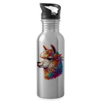Alpaca - Water bottle with straw - silver - Right