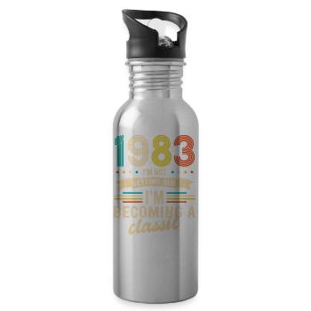 Vintage « Limited Edition » Vintage 1983 anniversaire - Gourde avec paille intégrée - argent clair - Droite