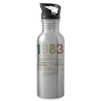 Vintage « Limited Edition » Vintage 1983 anniversaire - Gourde avec paille intégrée - argent clair - Droite