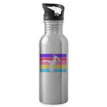 Pole Dance Dancer, Pole Dancing, Pole Dancing - Water bottle with straw - silver - Right