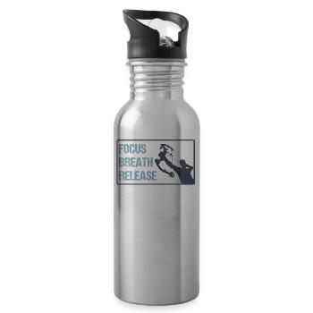 Bogensport Bogenschütze Bogenschießen Pfeil Bogen - Trinkflasche mit integriertem Trinkhalm - Lightsilver - Rechts