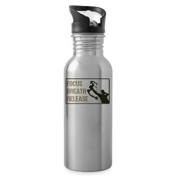 Bogensport Bogenschütze Bogenschießen Pfeil Bogen - Trinkflasche mit integriertem Trinkhalm - Lightsilver - Rechts