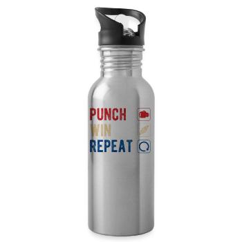 Boxen Martial Arts Boxing Box Club Boxer - Water bottle with straw - silver - Right