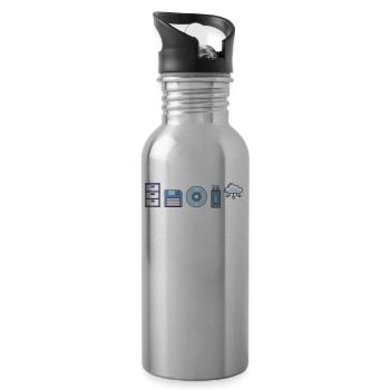 IT Geek, Accessoires PC Évolution des périphériques de stockage - Gourde avec paille intégrée - argent clair - Droite