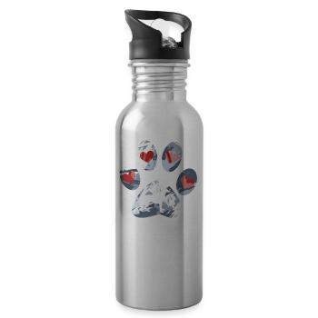 Dog, Best Friend Dog Owner Man, Woman Dogs - Water bottle with straw - silver - Right