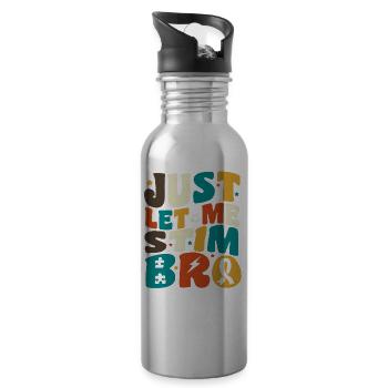 Autismusbewusstsein April Just Let Me Stim Bro Kid - Trinkflasche mit integriertem Trinkhalm - Lightsilver - Rechts