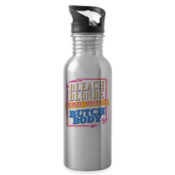 Retro-Design: Strandblond, Schlecht Gebaut – - Trinkflasche mit integriertem Trinkhalm - Lightsilver - Rechts