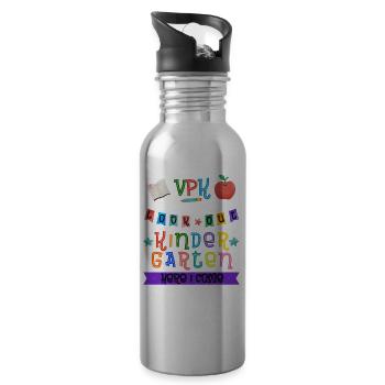 Farewell to preschool: Kindergarten, here I come! - Water bottle with straw - silver - Right