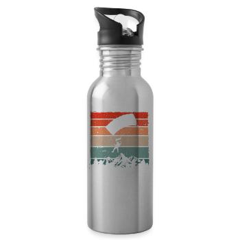 Skydive Freefly Fallschirmspringer Shirt Skydiving - Water bottle with straw - silver - Right