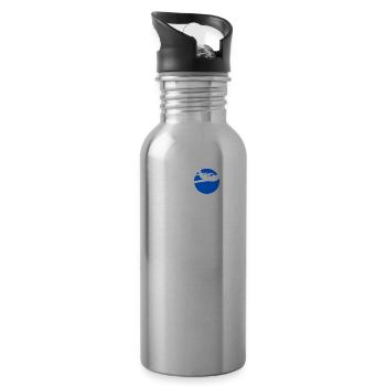 Skydive Freefly Fallschirmspringer Shirt Skydiving - Water bottle with straw - silver - Right