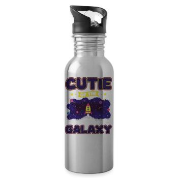 Galaktisch Süß: "Cutie of the Galaxy Mädchen, Girl - Trinkflasche mit integriertem Trinkhalm - Lightsilver - Rechts