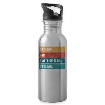 Funny Dad Perfektes Vater Vatertagsgeschenk - Trinkflasche mit integriertem Trinkhalm - Lightsilver - Rechts
