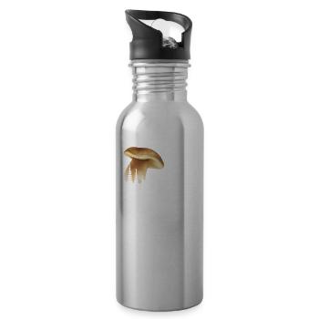 Outfit für Pilzsammler mit Bergen Steinpilz Pilz - Trinkflasche mit integriertem Trinkhalm - Lightsilver - Rechts