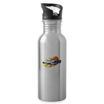 Verbrennungsmotor Sei kein Penner, fahr Verbrenner - Trinkflasche mit integriertem Trinkhalm - Lightsilver - Rechts