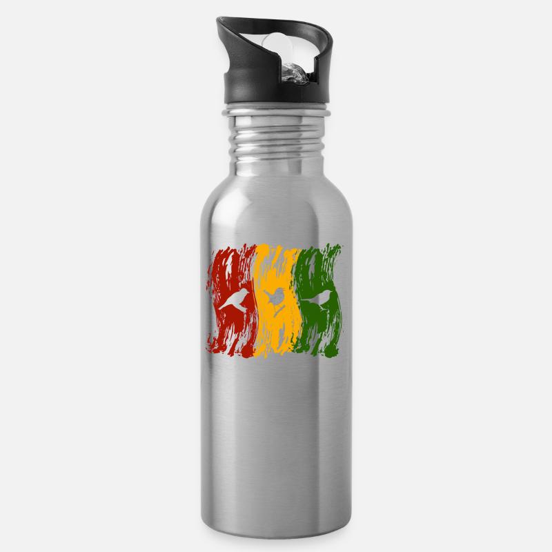 Rastafari Musik Vibes Only Rasta Jamaika Reggae - Trinkflasche mit integriertem Trinkhalm - Lightsilver